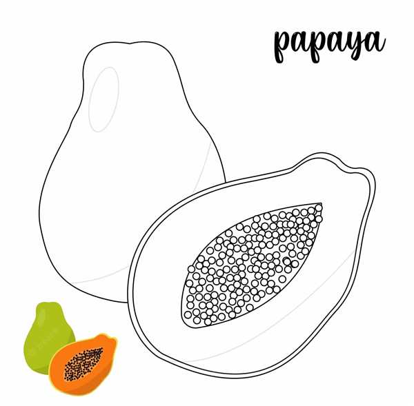 Папайя раскраска
