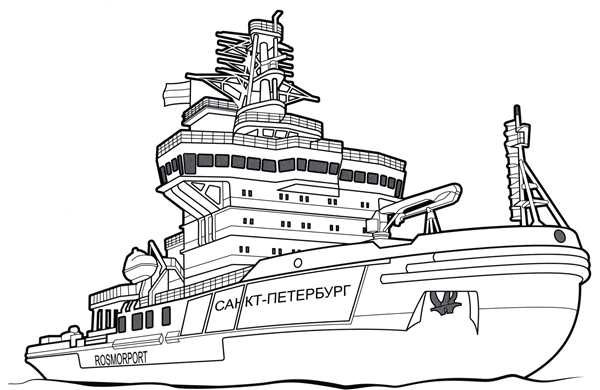 Корабль раскраска для детей