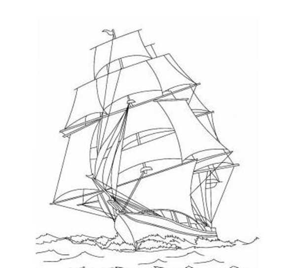 Раскраска. Кораблик