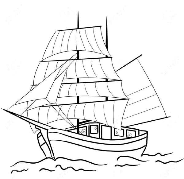 Раскраска. Кораблик