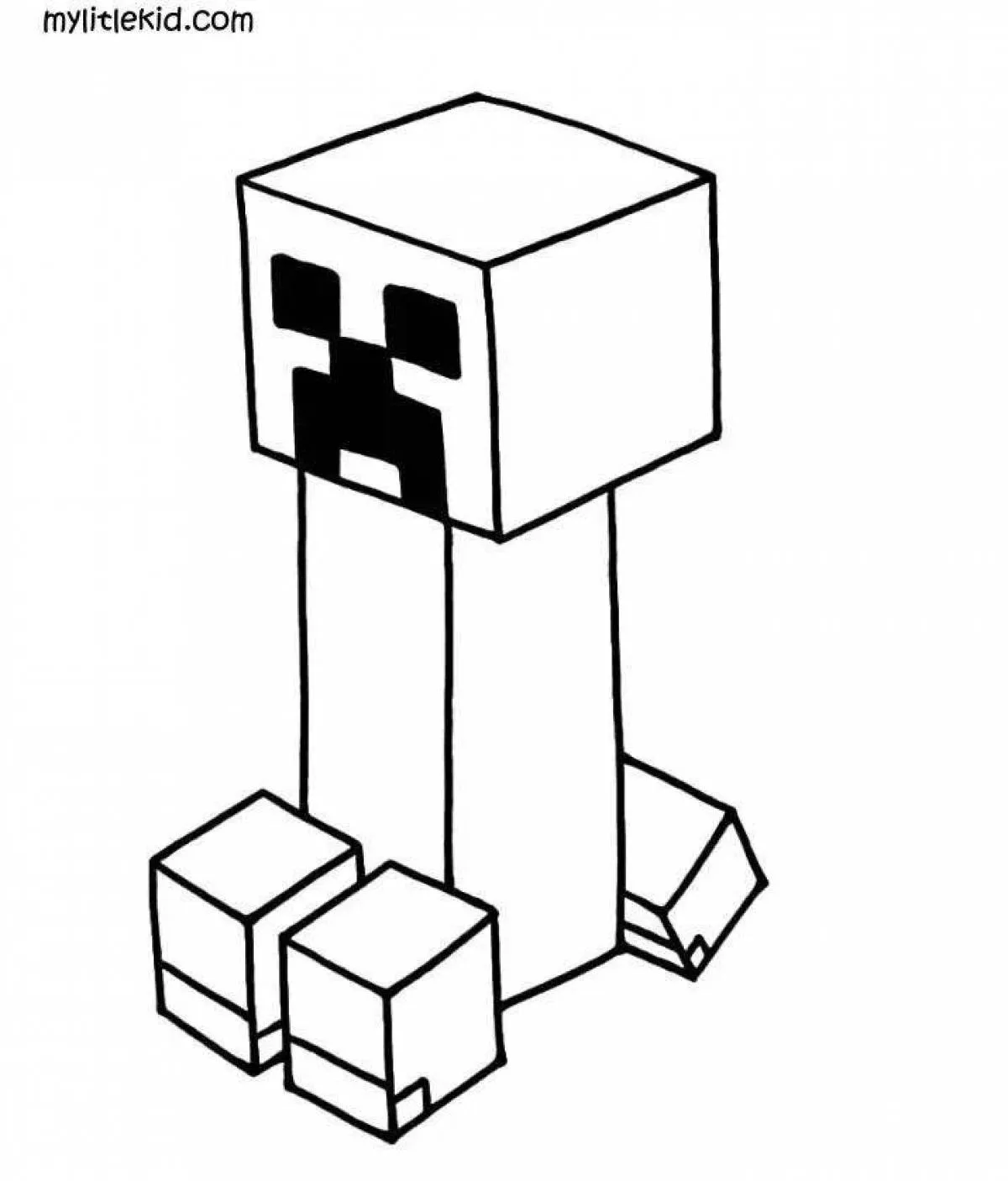 Раскраска Паука из Minecraft Веселое Искусство для Детей