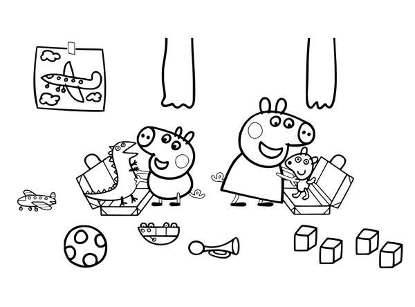 Peppa Pig раскраска для детей большая