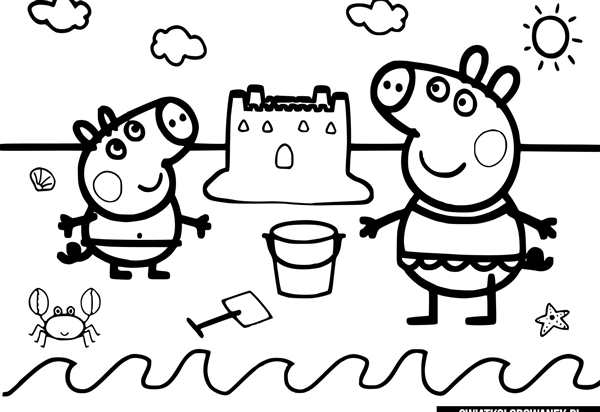 Раскраски для детей 3-4 лет Свинка Пеппа