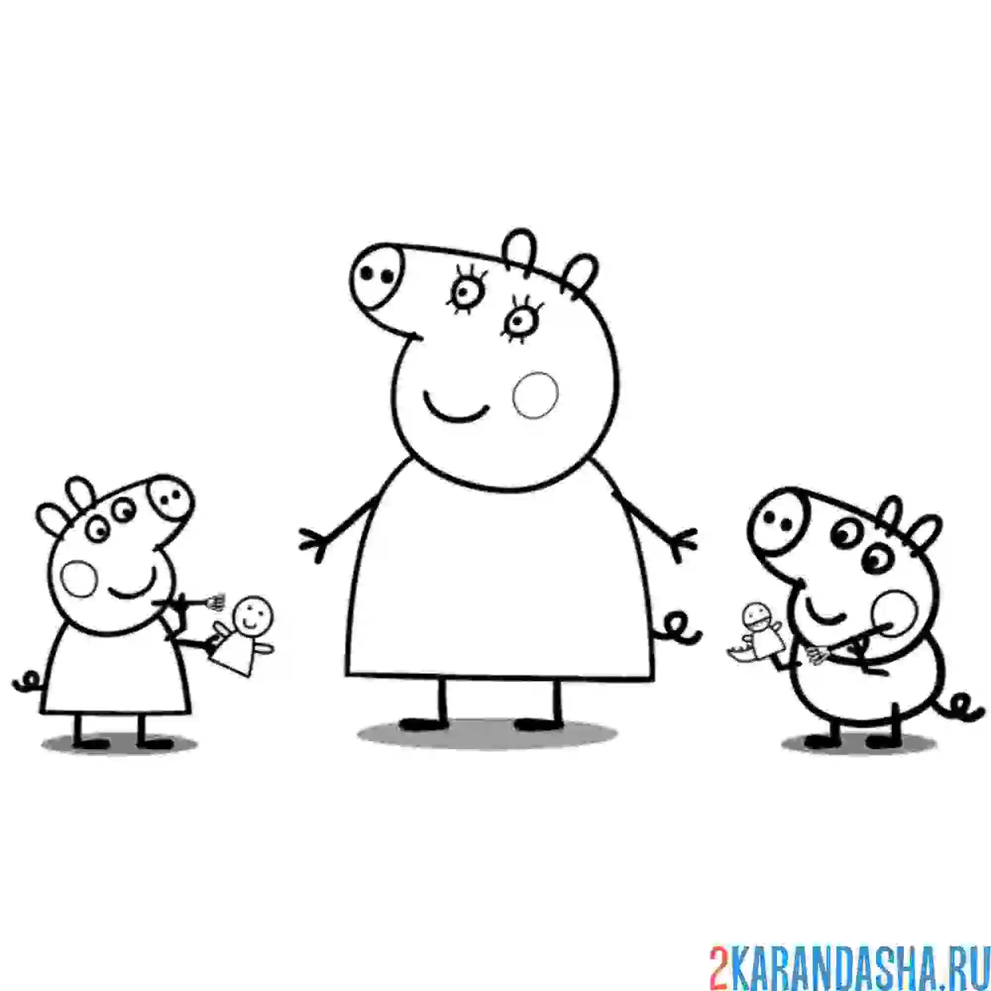 Раскраски Свинка Пеппа и её друзья