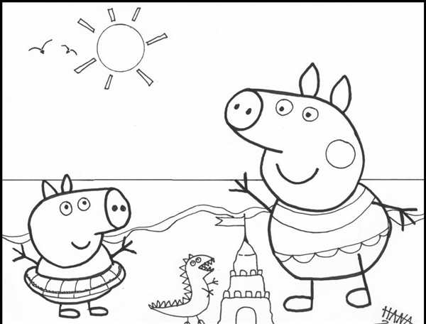 Раскраски для детей 3-4 лет Свинка Пеппа