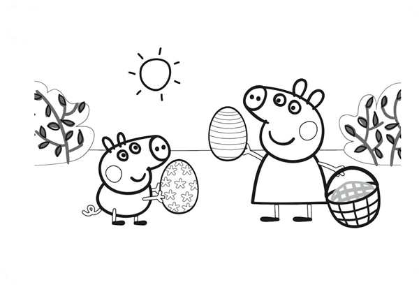 Раскраски для детей 3-4 лет Свинка Пеппа