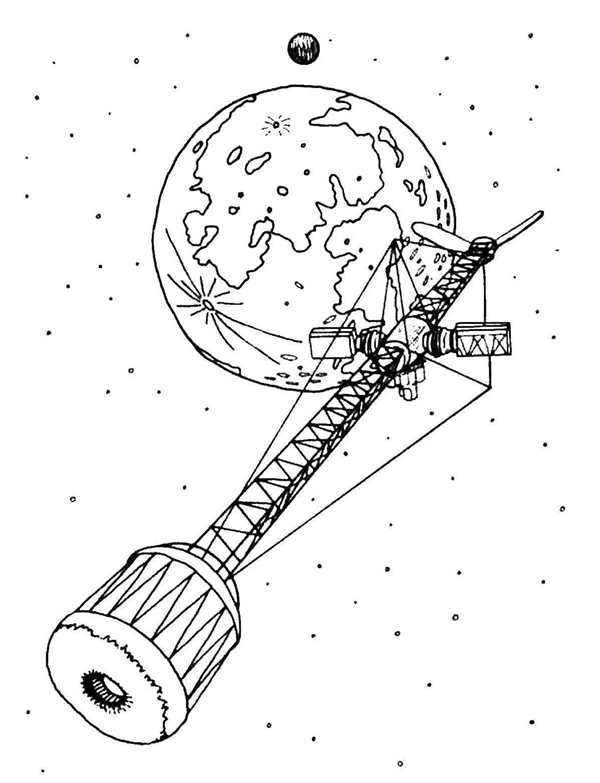 Космический Спутник рисунок