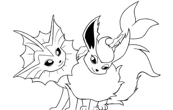 Покемонов Eevee раскраска