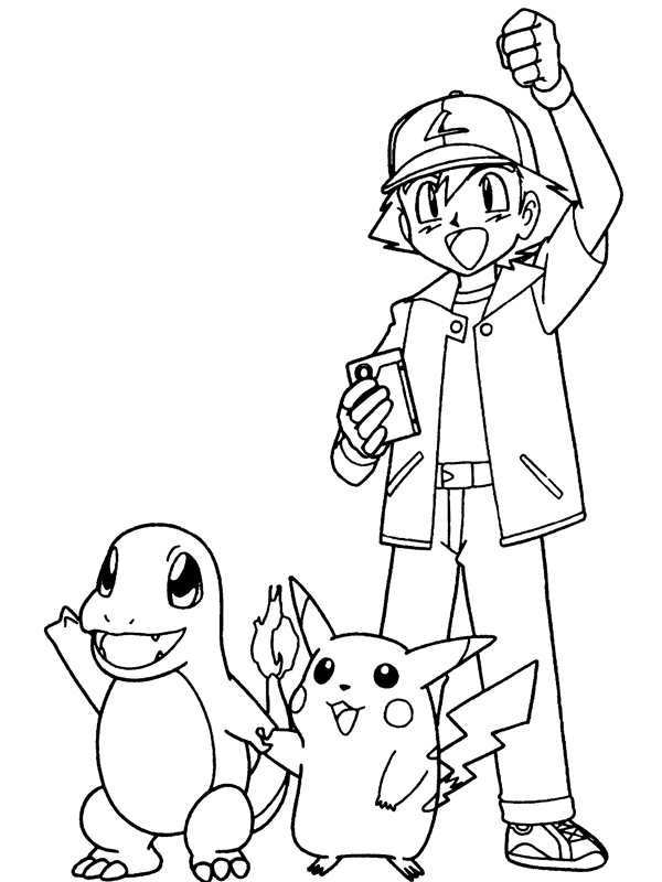 Раскраска Pokemon Пикачу