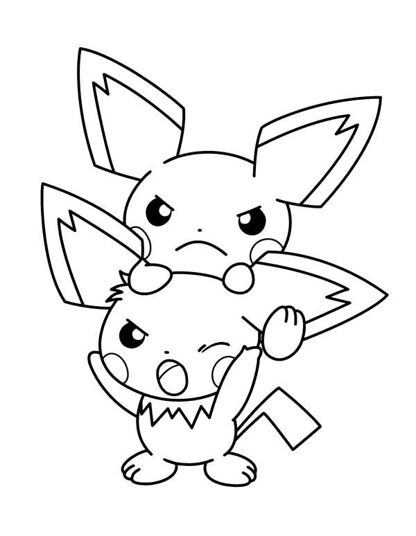 Раскраска Pokemon Пикачу