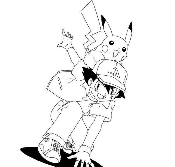 Раскраска Pokemon Пикачу