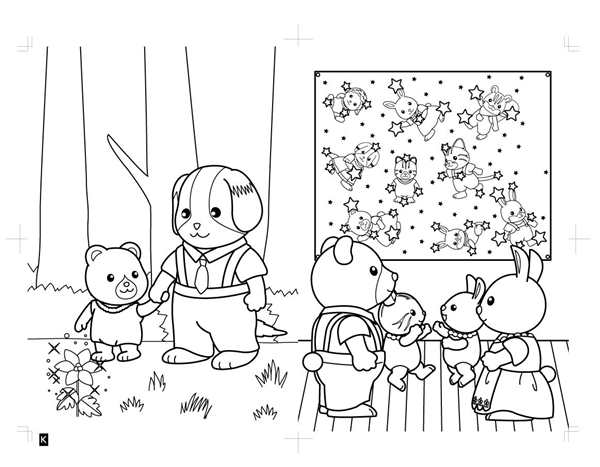 Раскраска Пикник для Sylvanian Families