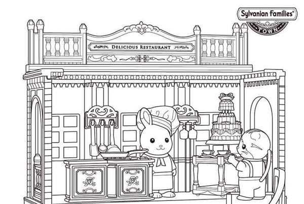 Раскраска Пикник для Sylvanian Families