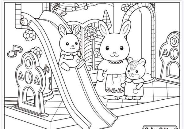 Раскраска Пикник для Sylvanian Families