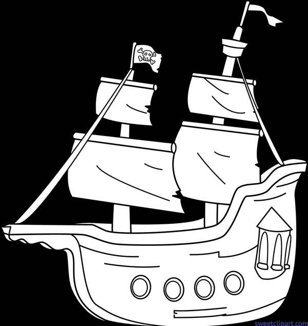 Пиратский корабль раскраска
