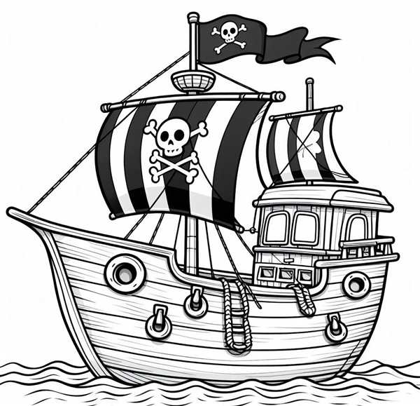 Пираты Карибского моря раскраска корабль