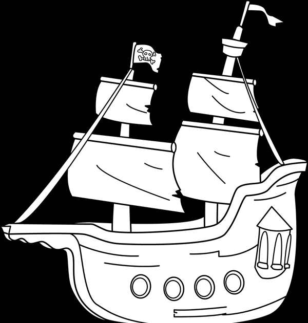 Пиратский корабль раскраска