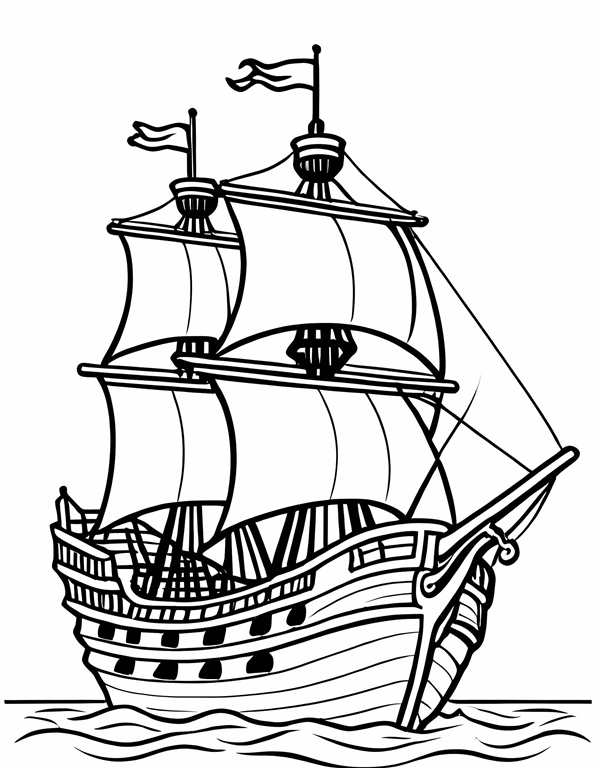Пиратский корабль раскраска