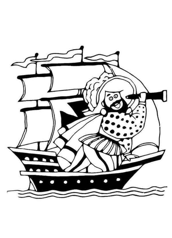 Пиратский корабль раскраска