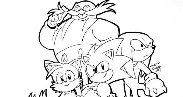 Раскраска Питомцев из Sonic Чао в Цветах