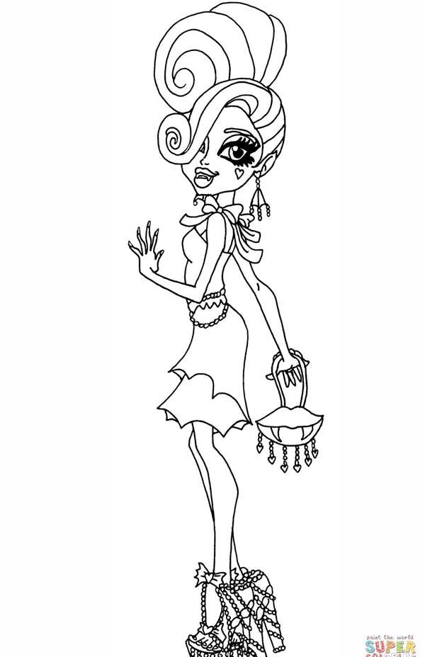 Раскраска по номерам Дракулаура из Monster High