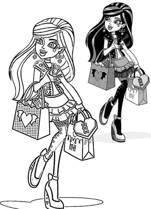 Раскраска по номерам Дракулаура из Monster High