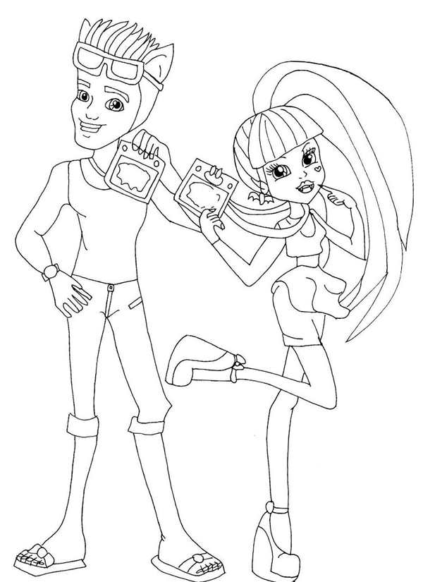 Раскраска по номерам Дракулаура из Monster High