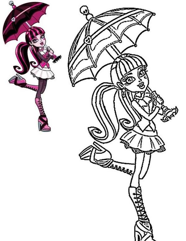 Раскраска по номерам Дракулаура из Monster High
