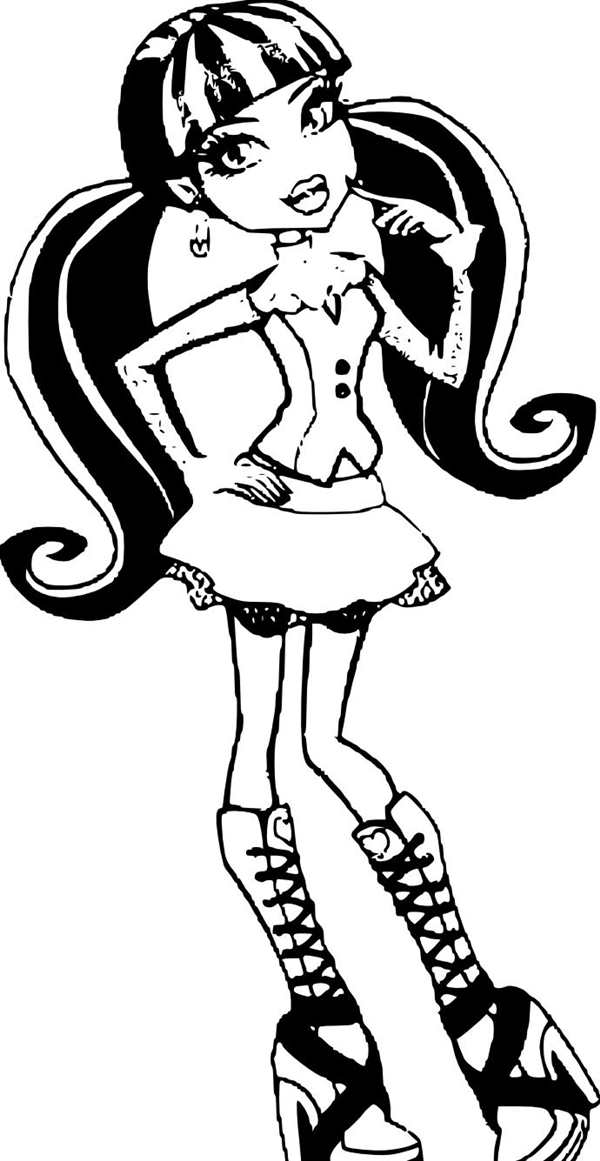 Раскраска по номерам Дракулаура из Monster High