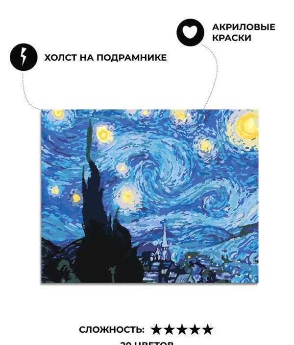 Схема звездной ночи Ван Гога