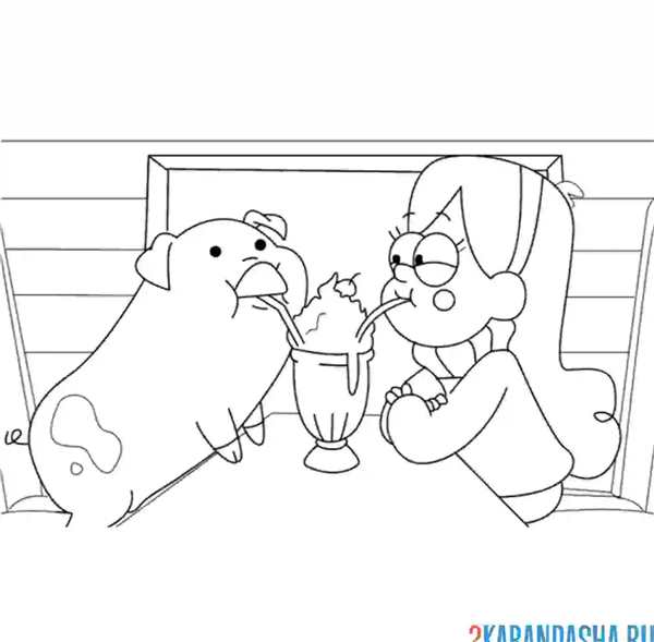Раскраска Диппера из Гравити Фолз