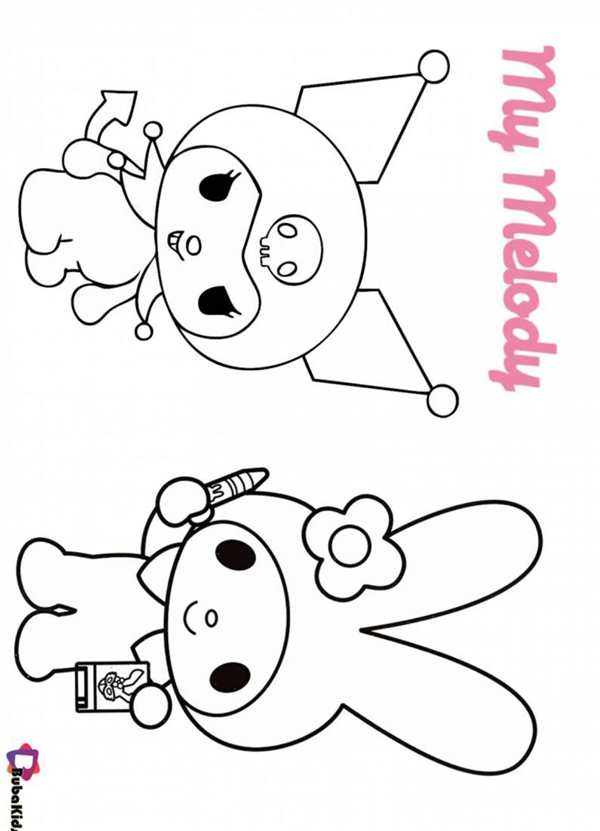 Hello Kitty раскраска Kuromi