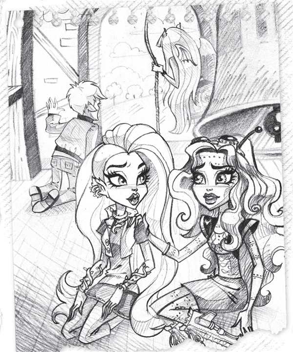 Раскраска Подружки изSchool of Monsters
