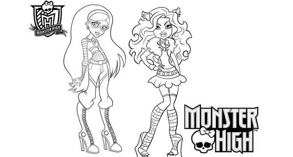 Раскраска Подружки изSchool of Monsters