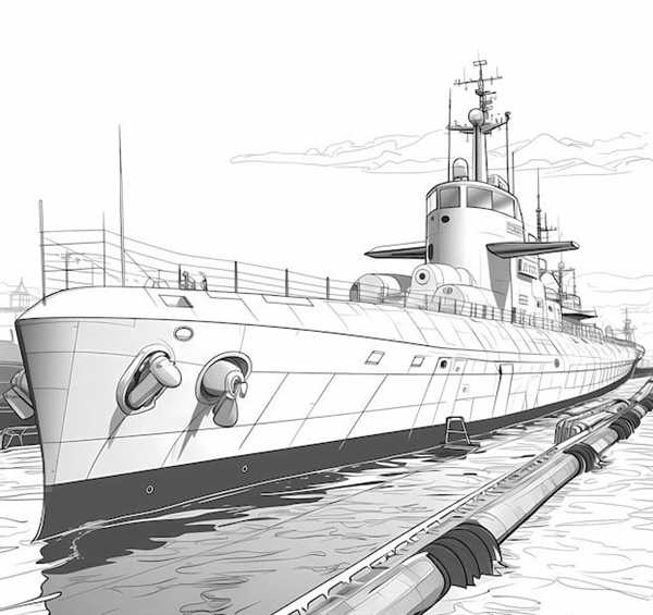Подводная лодка вид сбоку рисунок