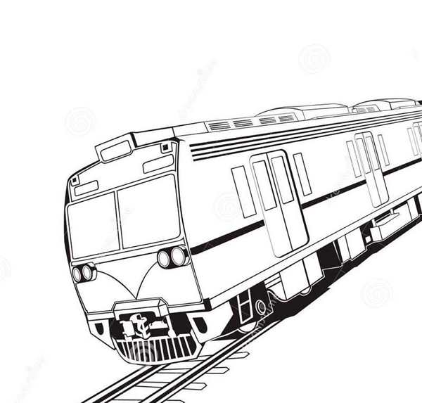 Раскраска Поезд метро прибыл