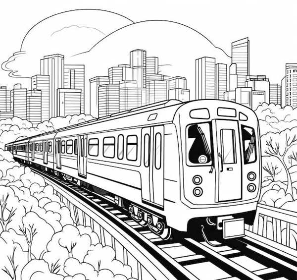 Вагон метро раскраска