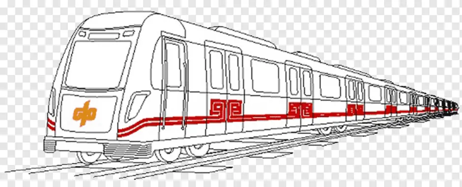 Раскраска поезд метро Москва