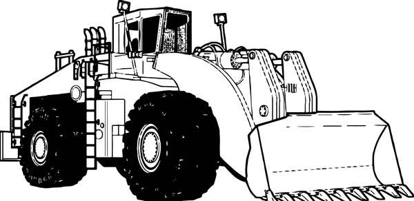 Трактор JCB раскраска