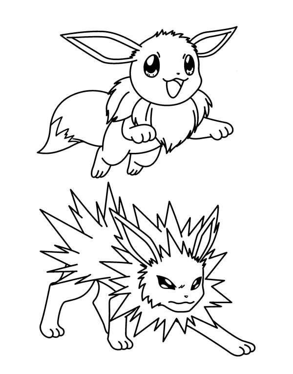 Покемонов Eevee раскраска