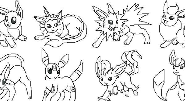 Покемонов Eevee раскраска