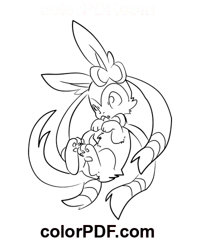 Раскраска покемон сильвеон