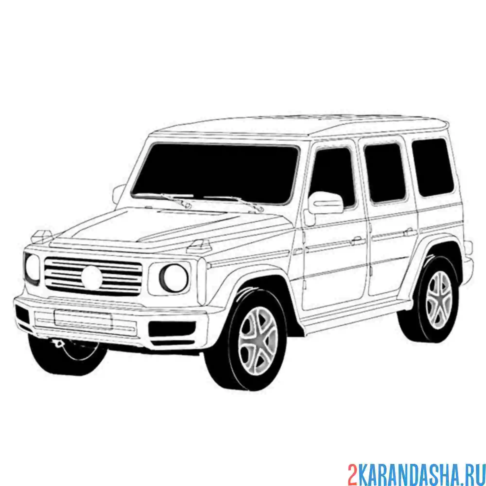 Раскраска Полицейская Машина Гелик