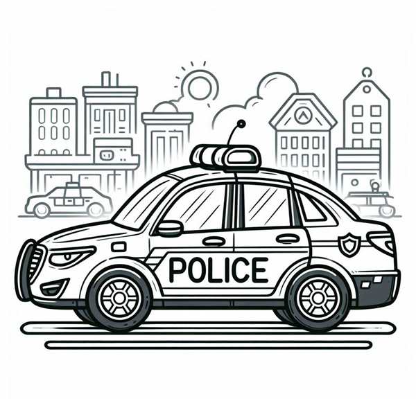 Раскраска машинки полиция