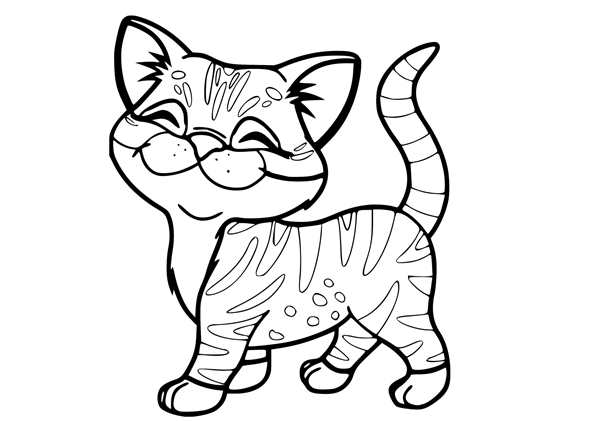 Кошка полосатая раскраска