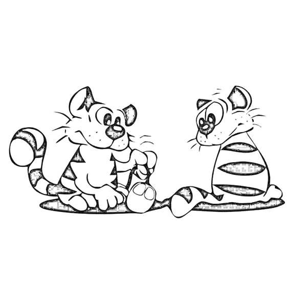 Котик раскраска для детей