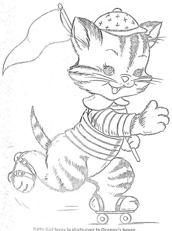 Кошка спит раскраска
