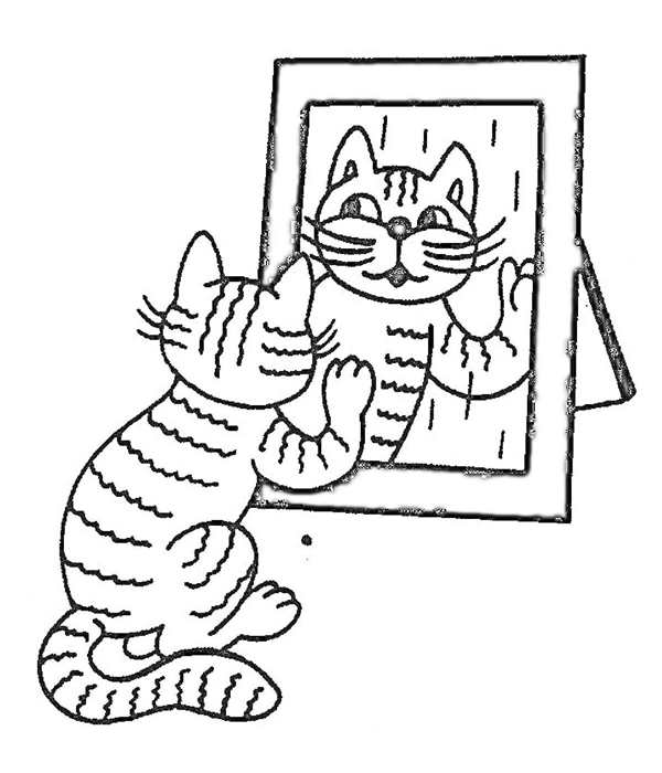Кошка раскраска для детей