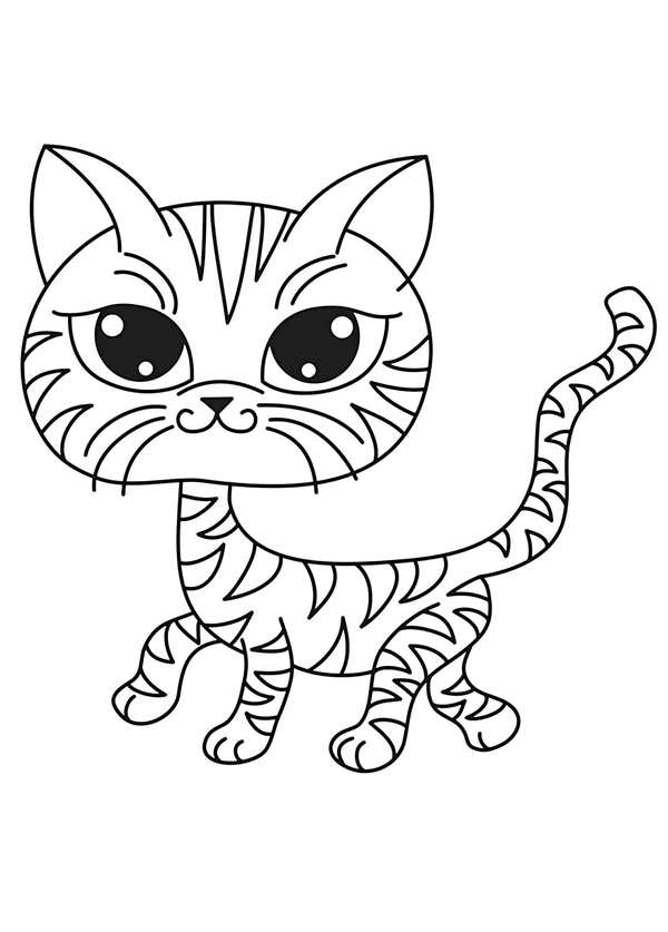Кот рисунок раскраска