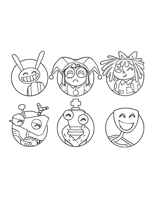 Разукрашка Digital Circus